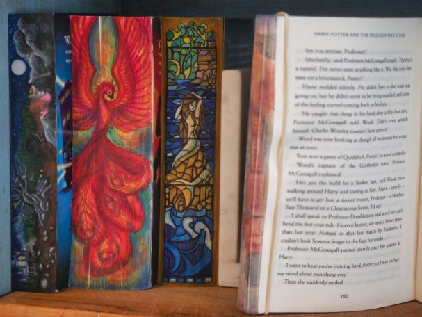 Custom Book edge paintings for sale, shallow lake ON 